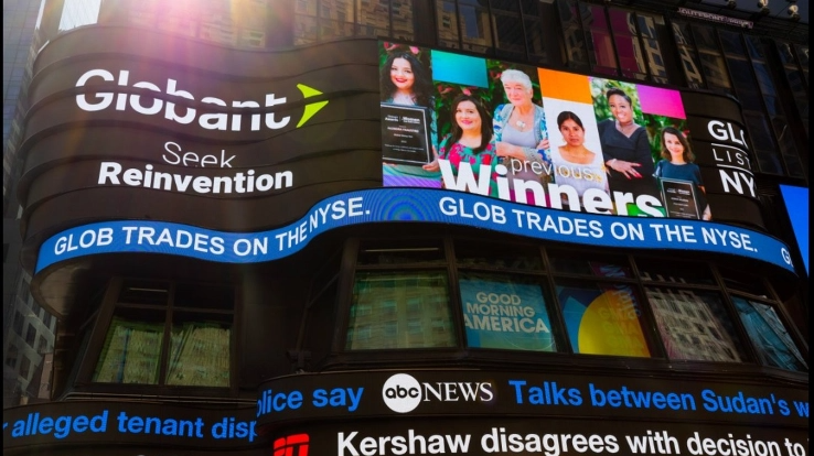 Recognition of the 2022 Global Winners at the NYSE Times Square billboard, New York