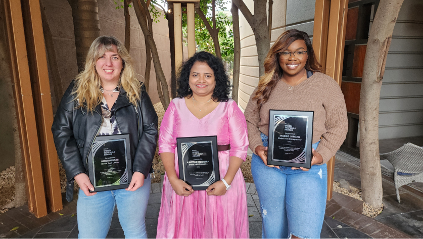 01. 2024 Global Winners in Los Angeles_ Inés Huertas, Kavitha Krishnan, and Margo Jordan